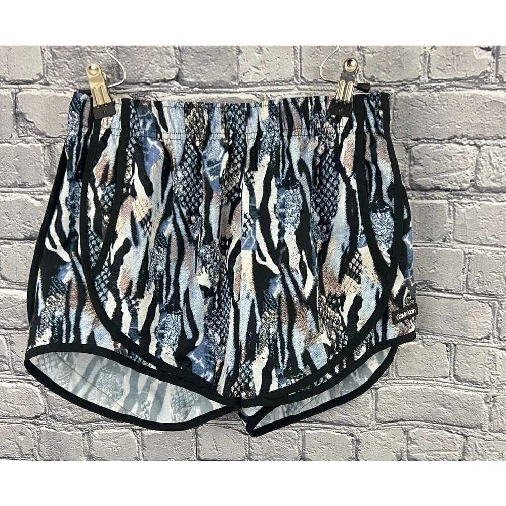 Calvin Klein CK Womens‎ Size XS Running Shorts Pockets Lined Animal Print